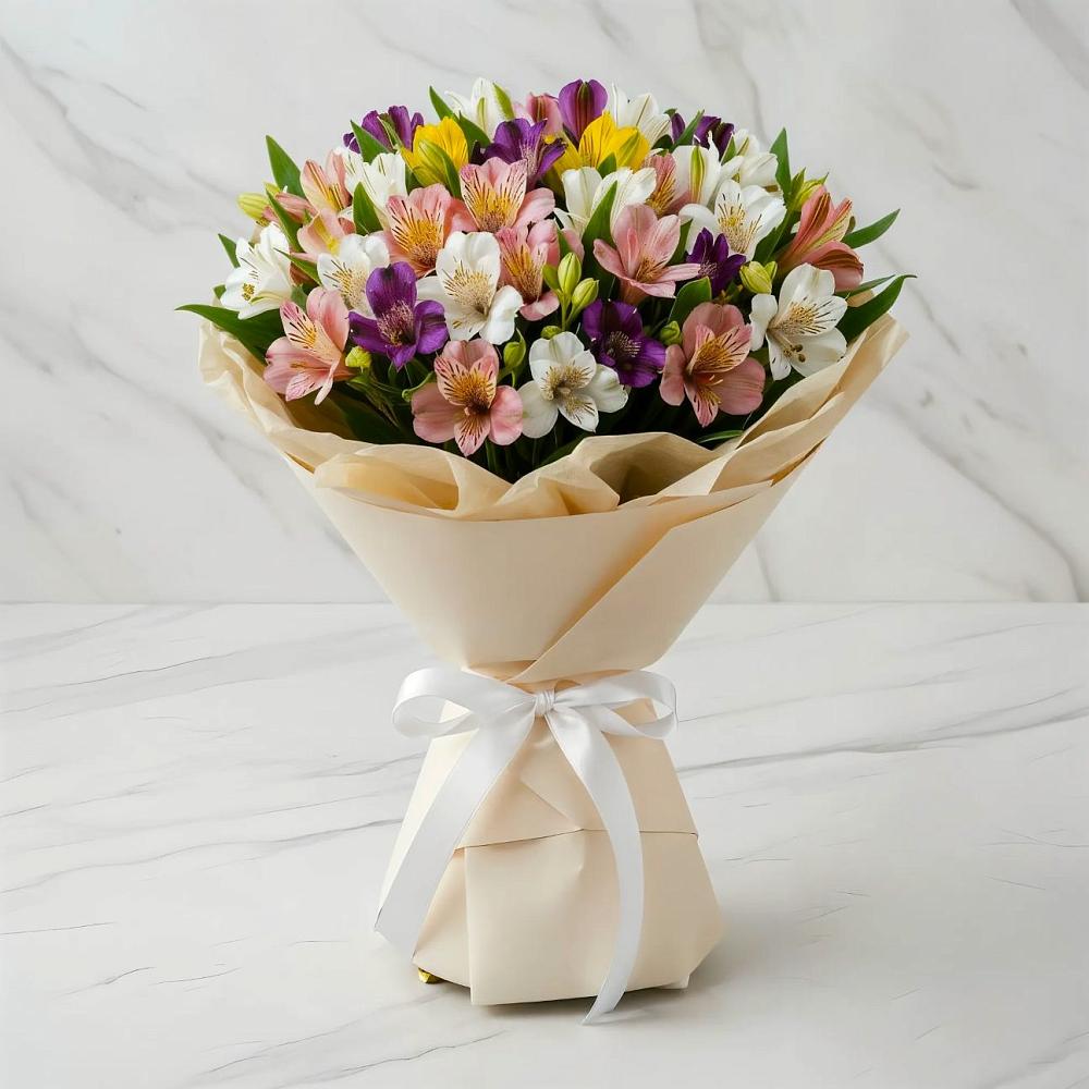 Букет цветов из: Альстромерии в Курильске