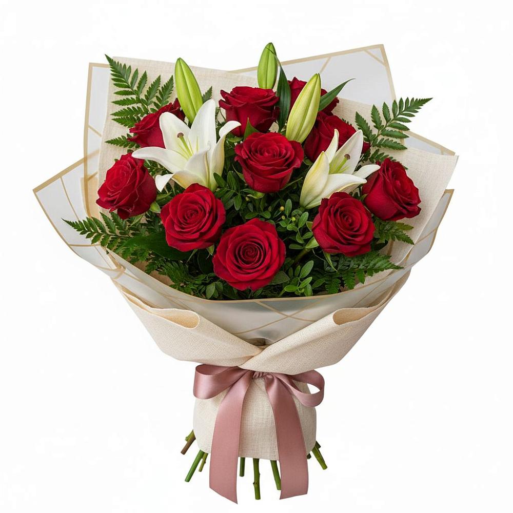 Букет цветов из: Лилии и Розы в Курильске