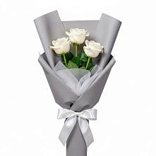 Букет 3 белые розы #REPLACE_PRED# Курильске