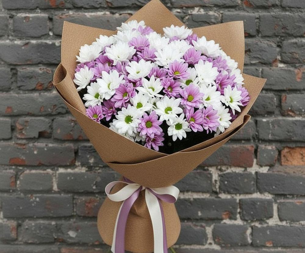 Букет цветов из: Хризантемы в Курильске
