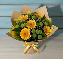 Букет цветов из:  Герберы и Хризантемы в Курильске