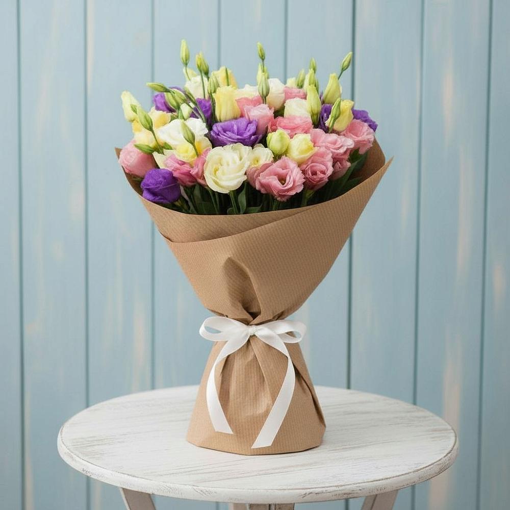 Букет цветов из: Лизиантусы в Курильске