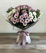 Букет цветов из:  Хризантемы и Розы в Курильске
