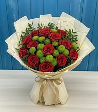 Букет цветов из:  Розы и Хризантемы #REPLACE_PRED# Курильске